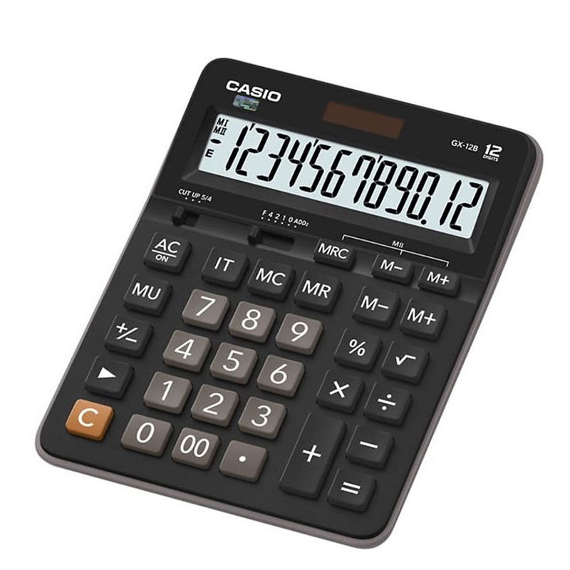 Máy Tính Văn Phòng Casio GX - 12B - BK - W-DC