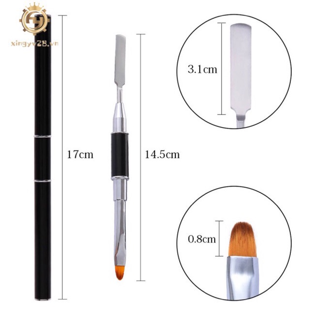 Cọ đắp g.el,chải g.el đắp móng 2 đầu có nắp đậy