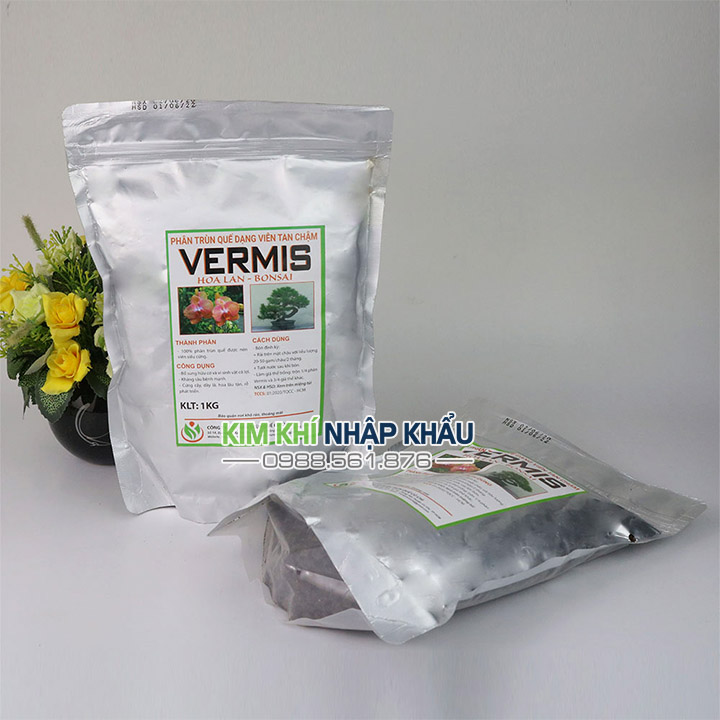 Phân Trùn Quế viên nén tan chậm cho lan VERMIS – gói 1kg