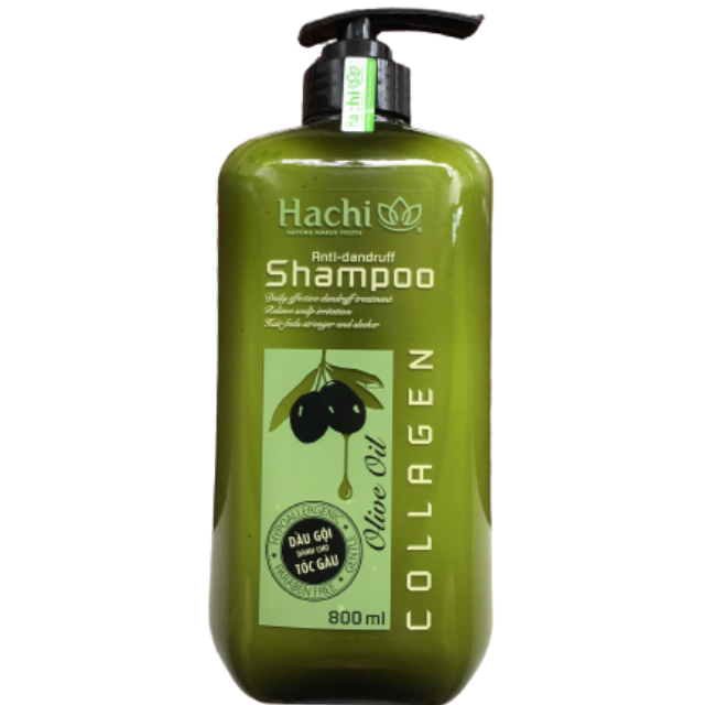 Cặp Dầu Gội Xã Oliu HACHI 800ml Dành Cho Tóc Gàu
