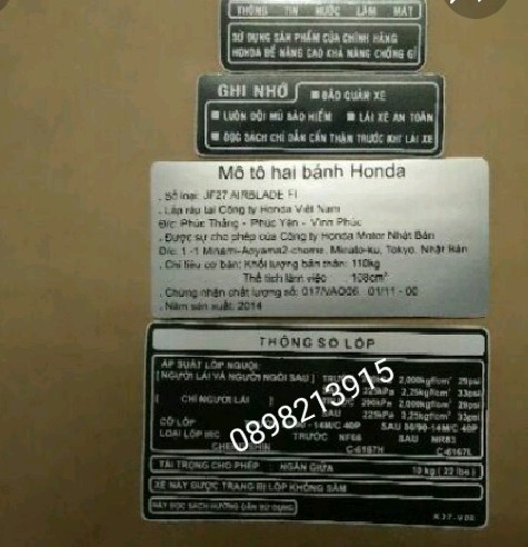 Bộ tem thông số air blade 2014 _ shop phụ tùng honda