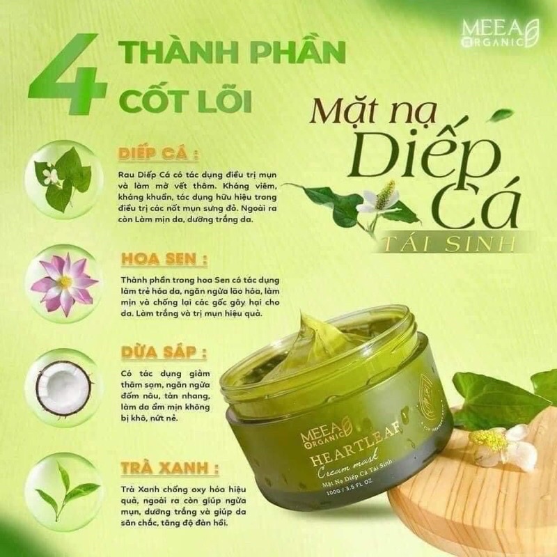 (CÓ SĂN) MẶT NẠ DIẾP CÁ MEEA ORGANIC