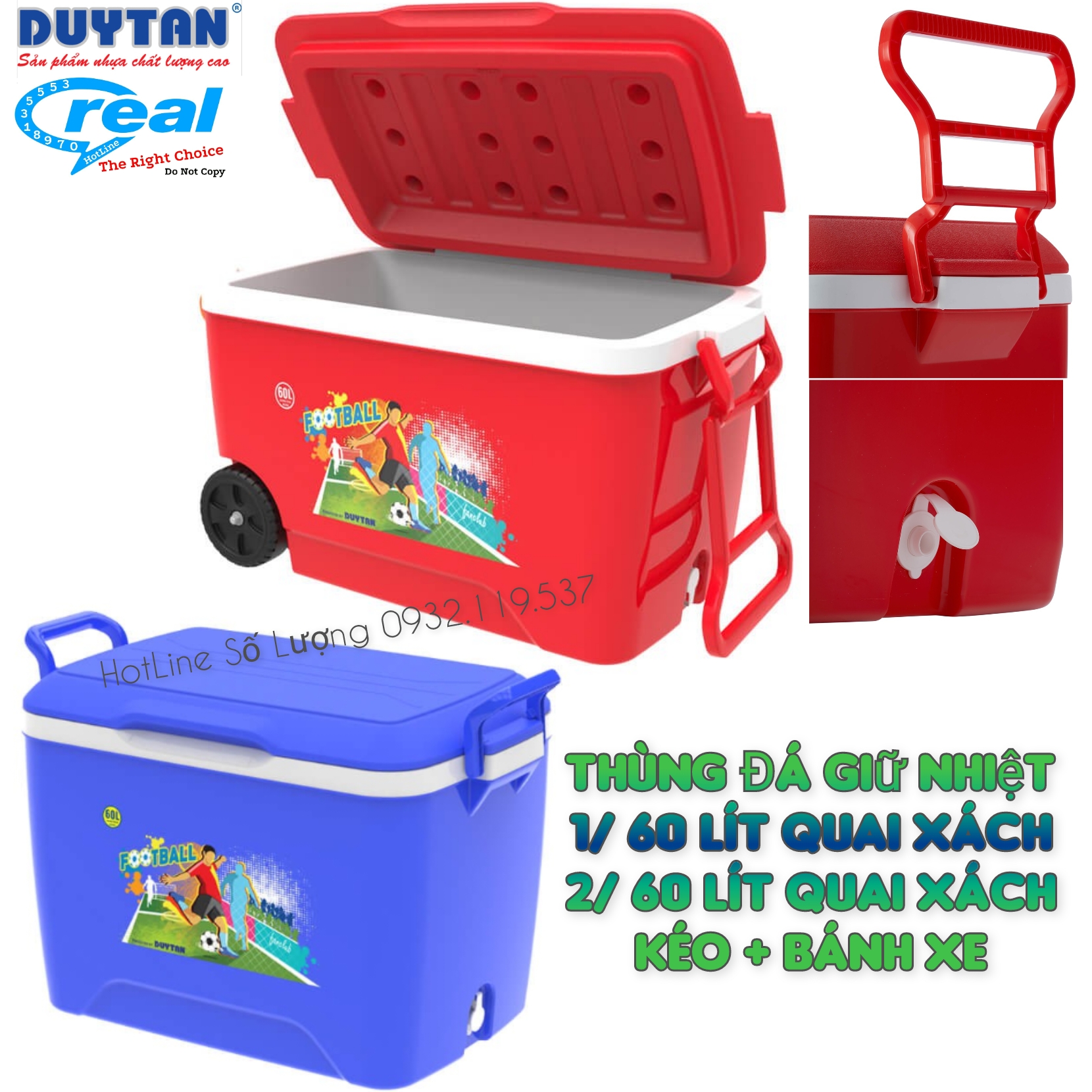 Thùng đá nhựa duy tân dung tích 60 lít giữ nhiệt 48h
