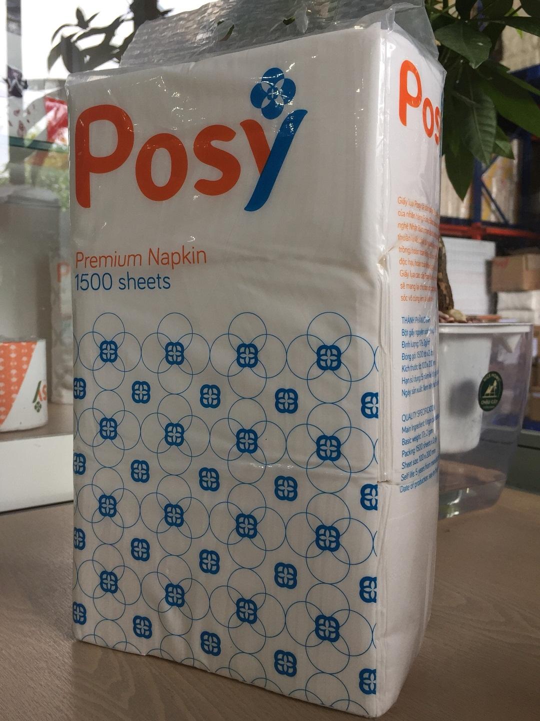 Khăn giấy ăn Posy  2 lớp 1500 miếng/ 1kg ( dạng rút)