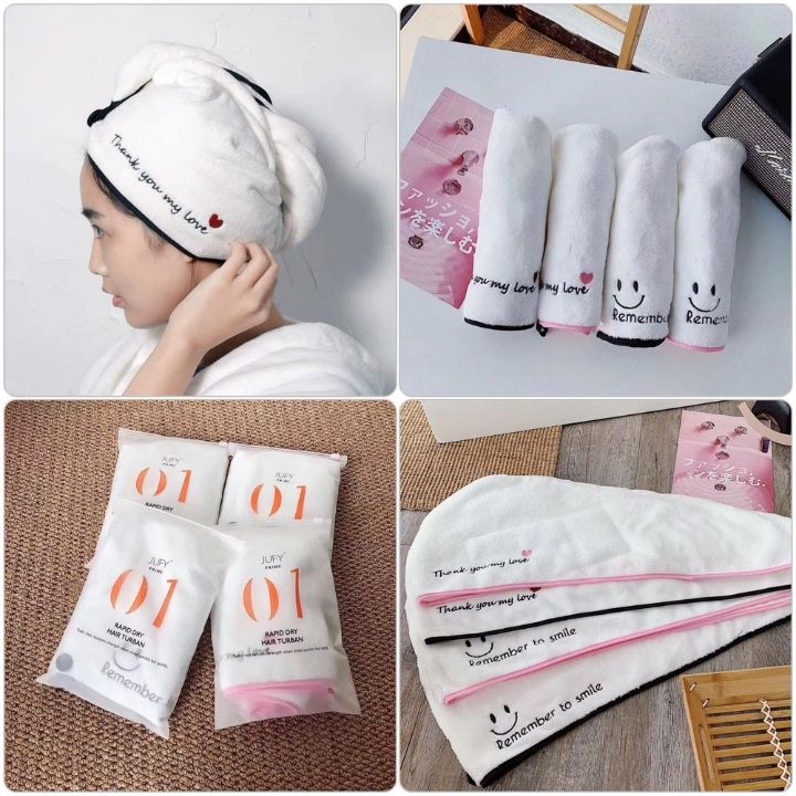 Khăn quấn đầu Khăn Ủ Tóc Mau Khô Tiện Dụng