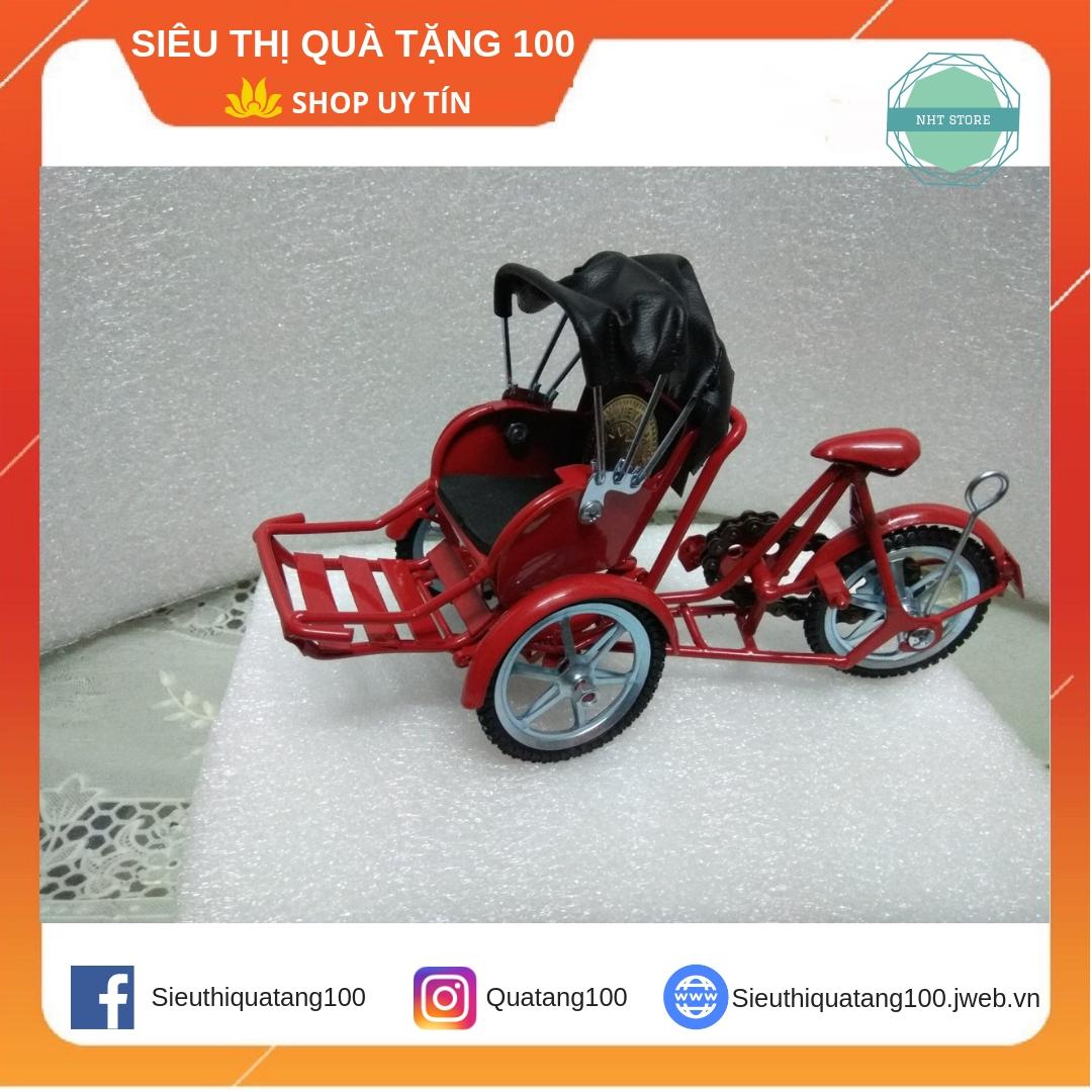 Mô hình quà tặng xe xích lô sắt  ( màu đỏ ) - sieuthiquatang100