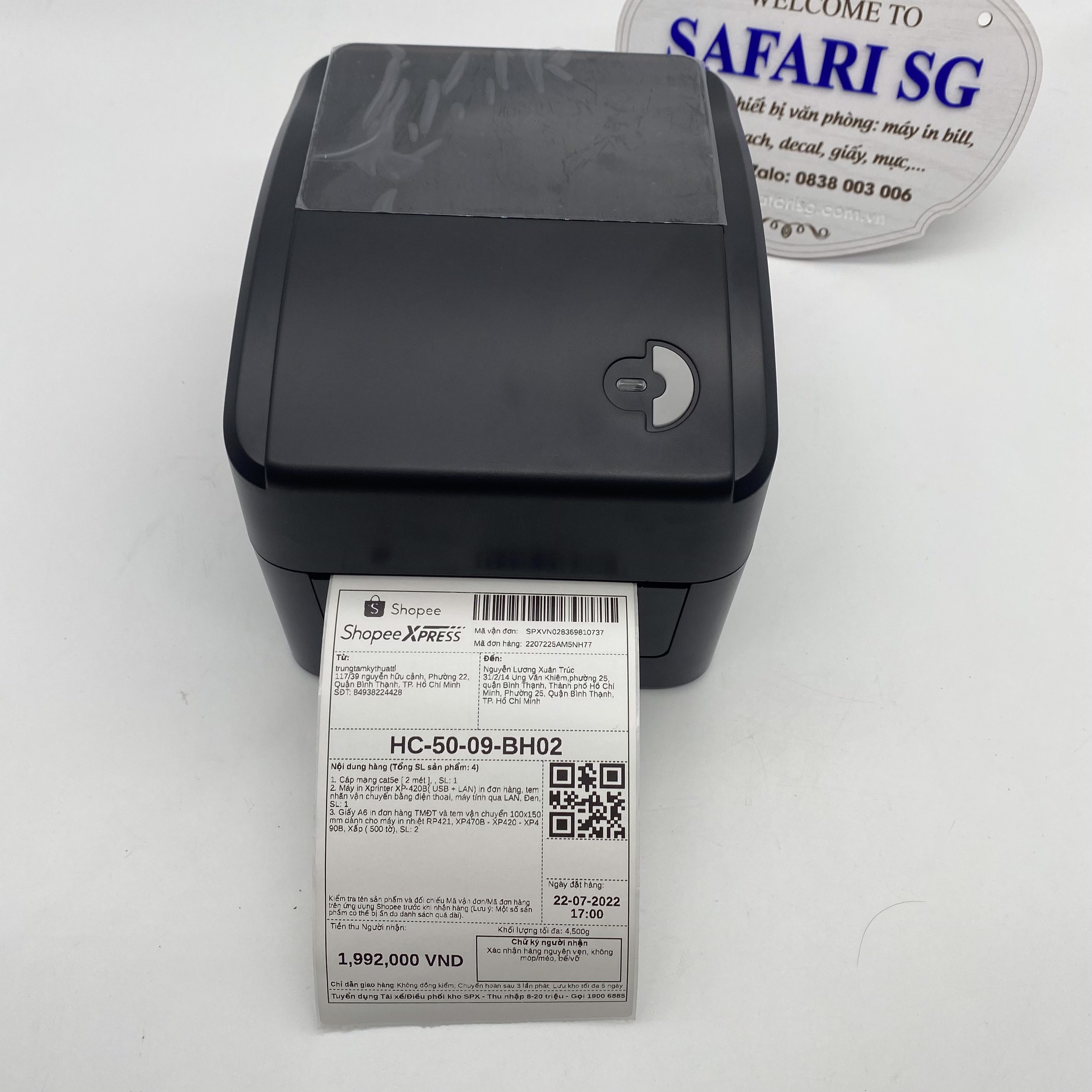 Máy in xprinter xp 420bm in đơn hàng tem nhãn sàn tmđt từ máy tính, điện thoại qua lan wifi