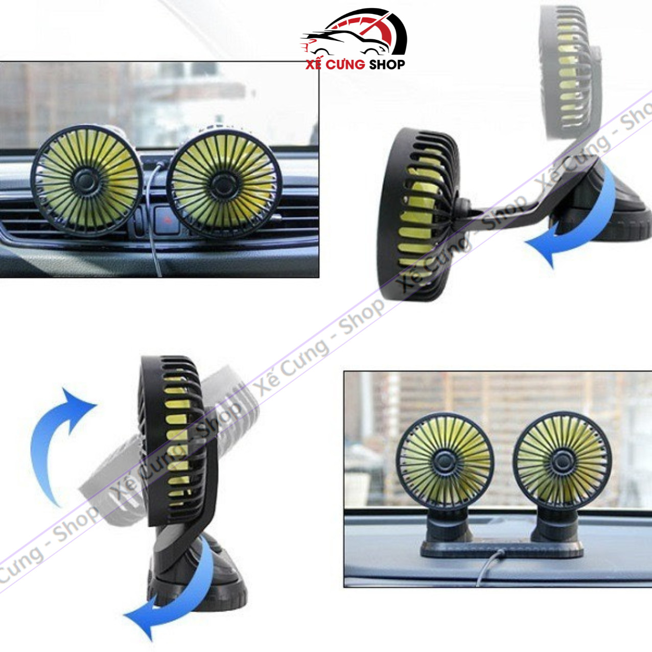 Quạt đơn - quạt đôi mini ô tô cao cấp