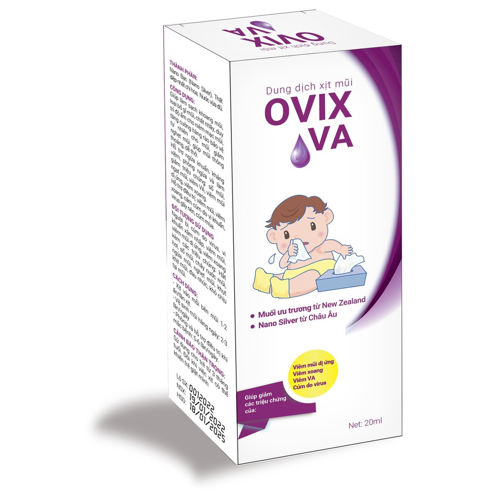 Dung dịch vệ sinh mũi trẻ em Ovix VA - 20ml
