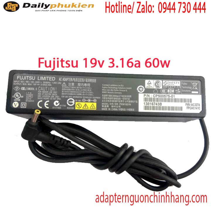 Sạc laptop fujitsu q704 19v 3.16a 60w
