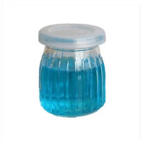 Combo 12 hũ thủy tinh làm yaua - sữa chua caramen sọc 100ml nắp nhựa
