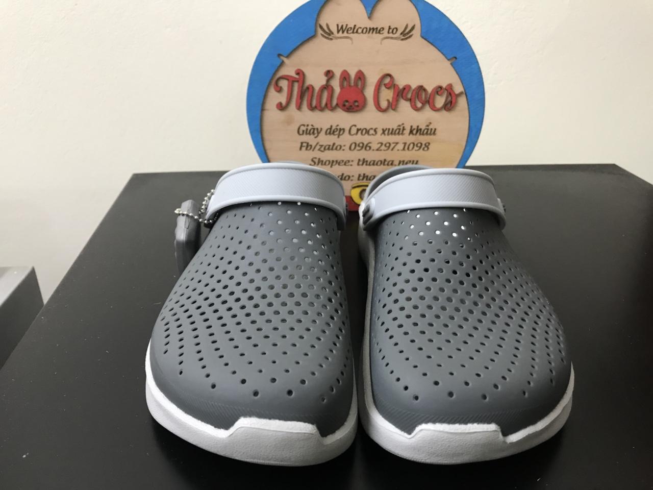 Sục Crocs-LiteRide siêu mềm êm- unisex (xám/xám)