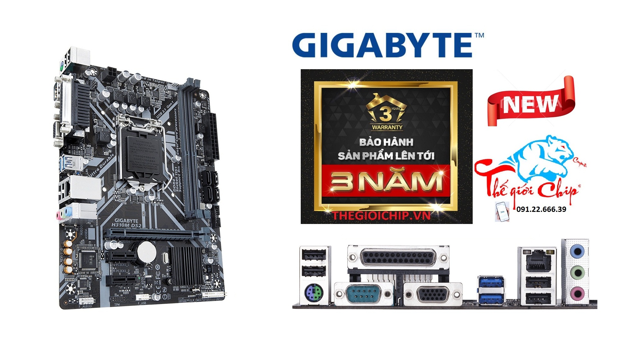 [HCM]Bo Mạch Chủ (Mainboard) Gigabyte H310M-DS2 (CTY Box-3 Năm)
