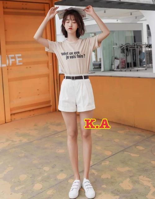 Quần đùi kaki nữ gập gấu (Không thắt lưng) DTR0619