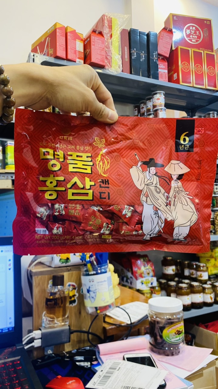 Kẹo Hồng Sâm Ông Bà Lão 200G - Kẹo sâm Hàn Quốc