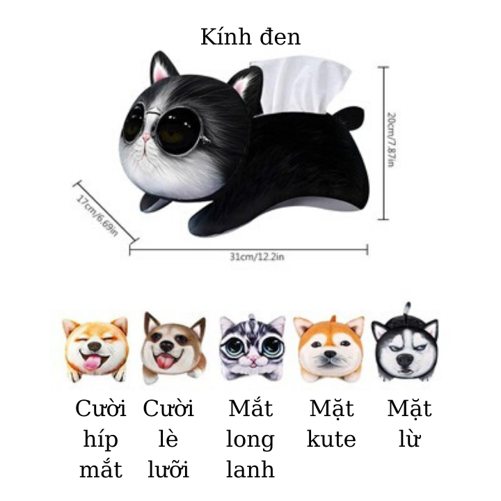 Hộp Đựng Khăn Giấy Hình Thú Cưng Cute