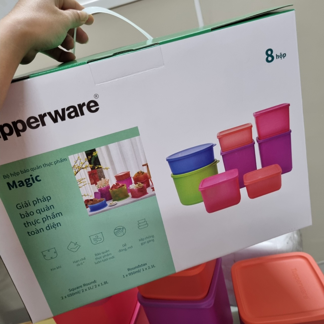 Bộ hộp bảo quản thực phẩm Magic Set 8 hộp Tupperware