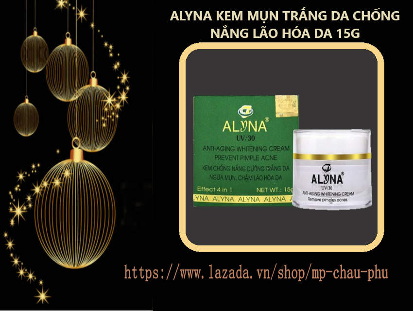kem alyna mụn lão hóa da 15g ( tặng 1 miếng mặt nạ alyna dưỡng da )