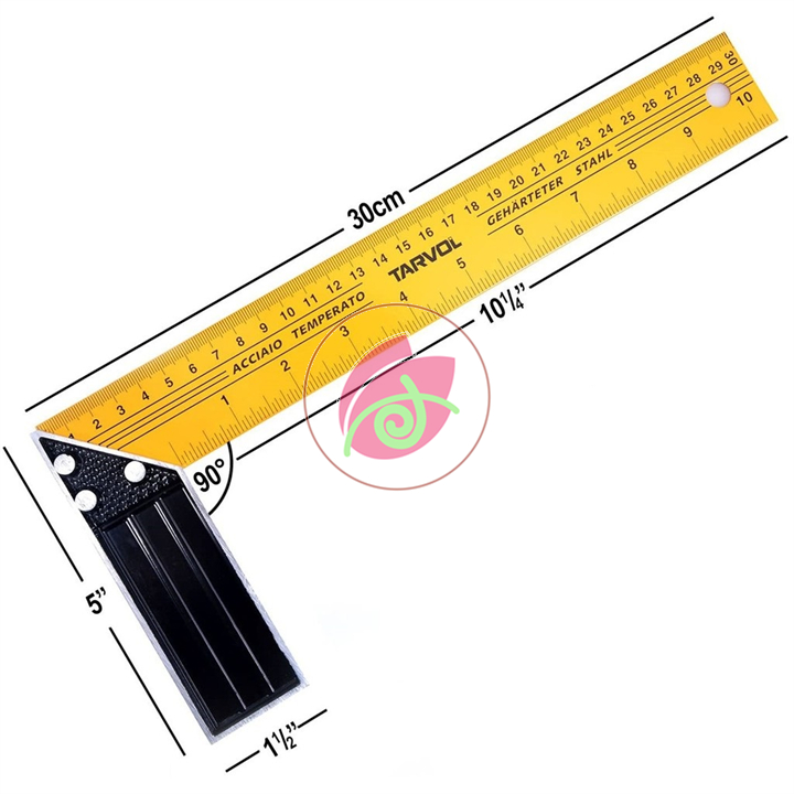 Thước ke thước đo góc vuông 300mm 12inch tolsen 35081