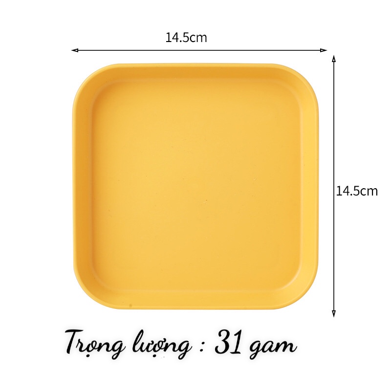 Khay/Đĩa nhựa đựng thực phầm  chất liệu lúa mạch đi picnic (1 chiếc)