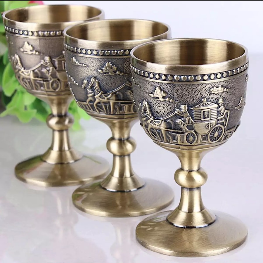LY RƯỢU KIỂU CỔ ĐIỂN BẰNG ĐỒNG