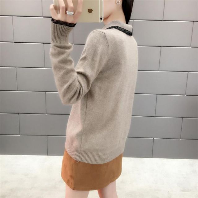 Áo len phối sơ mi