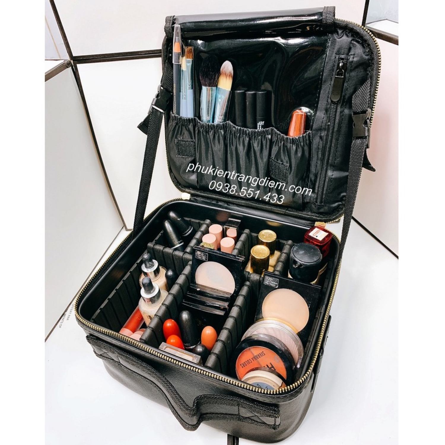 3 colors mini cosmetic bag with strap