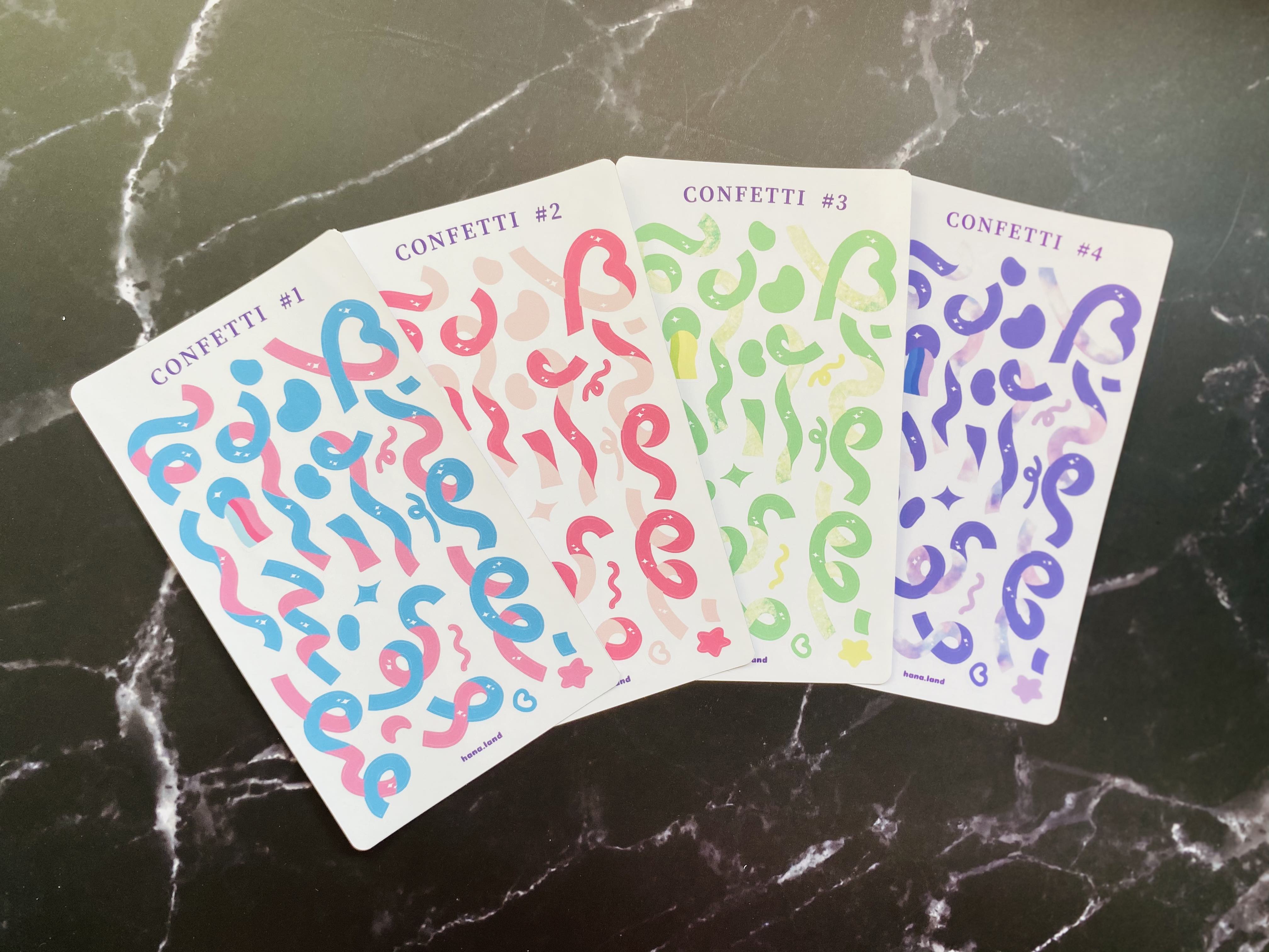 [Confetti #1] Sticker decal trang trí confetti hoa giấy #01 _ hanaland