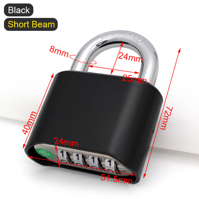 Ổ khóa kết hợp số 4 chữ số không thấm nước mạnh cứng thích hợp cho cửa hàng rào ngoài trời trong nhà khóa mã mật khẩu mạnh mẽ