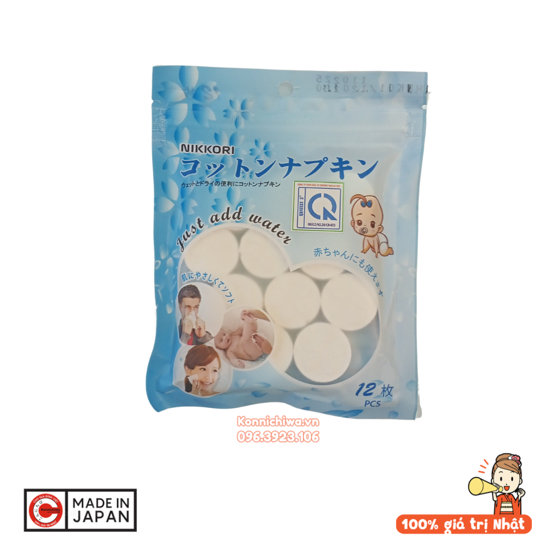 Khăn giấy nén nikkori okamura - gói 12v - 8938504593266