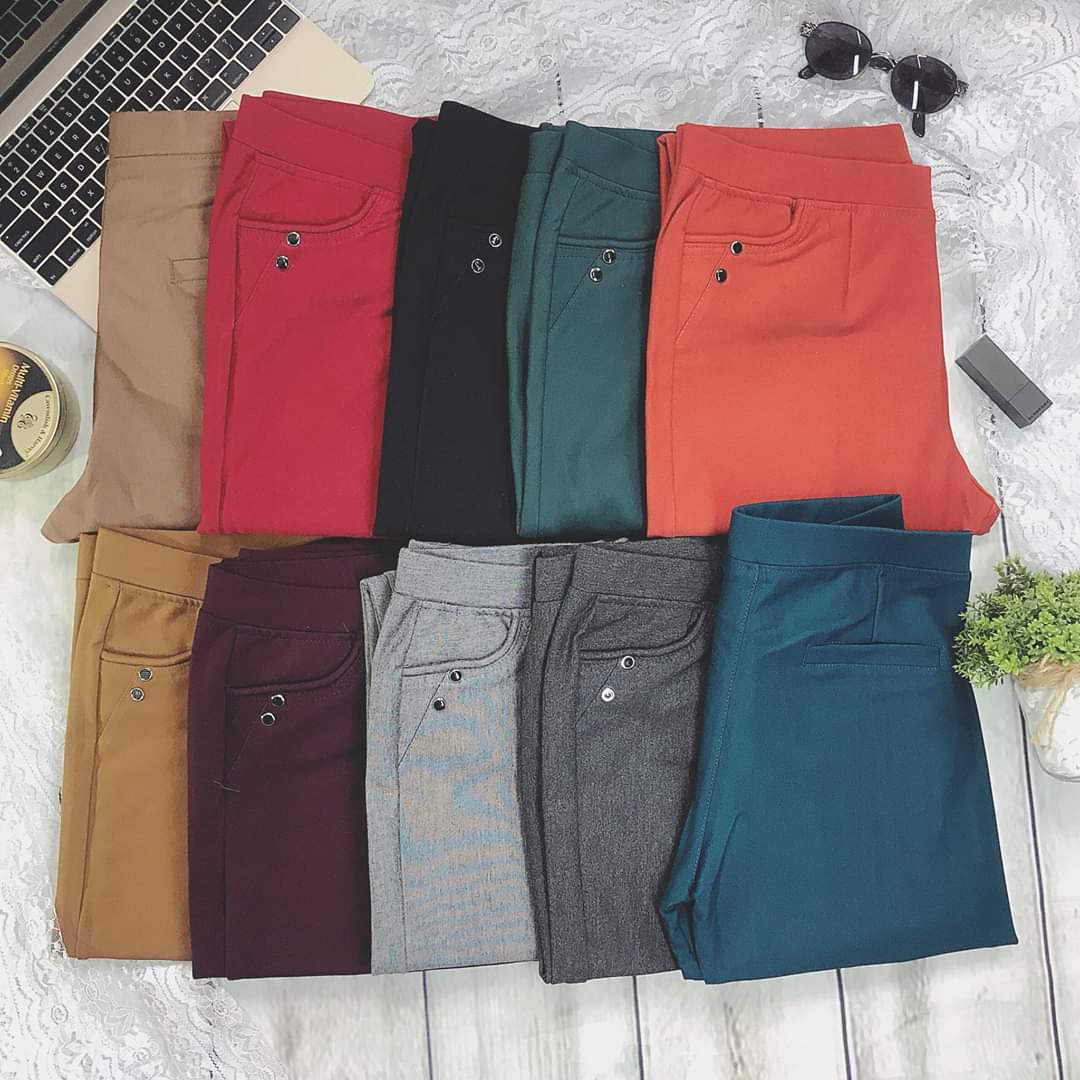 [HCM]Quần cotton lưng thun 9 tấc ( mẫu trơn)
