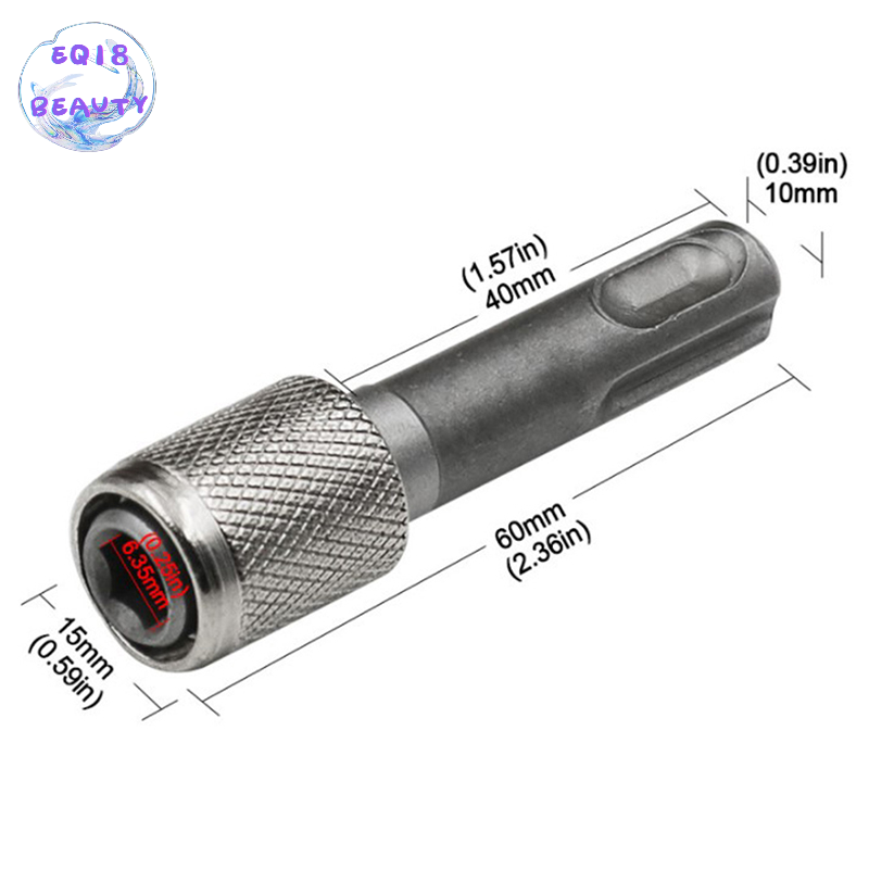 EQ18 Beauty Bộ chuyển đổi ổ cắm SDS tiện lợi giá đỡ tuốc nơ vít chuôi lục giác 1/4 ''Bộ chuyển đổi mũi khoan cho mũi khoan