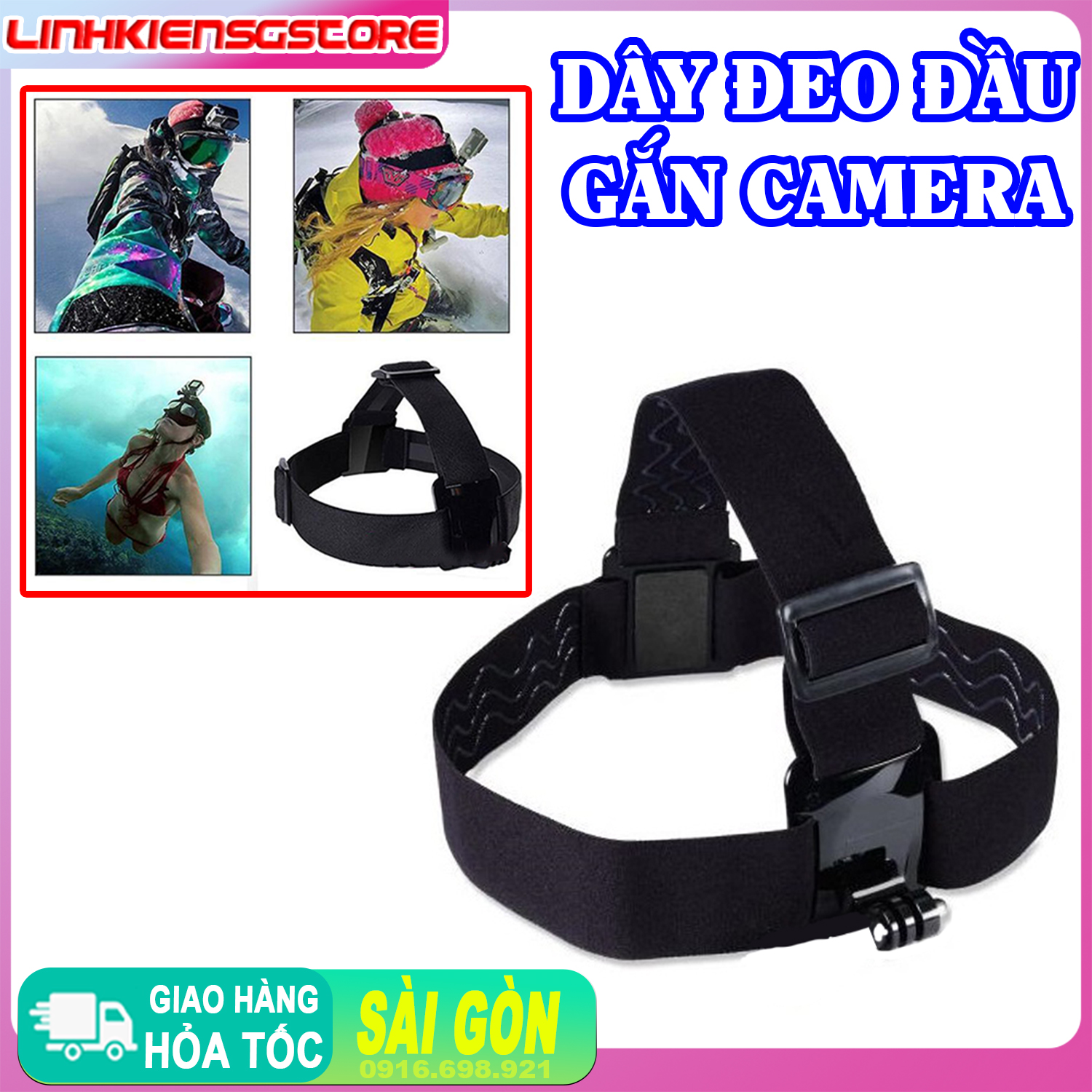 Dây Đeo Đầu Gắn Camera Hành Trình GoPro Hero 3 4 HD 2
