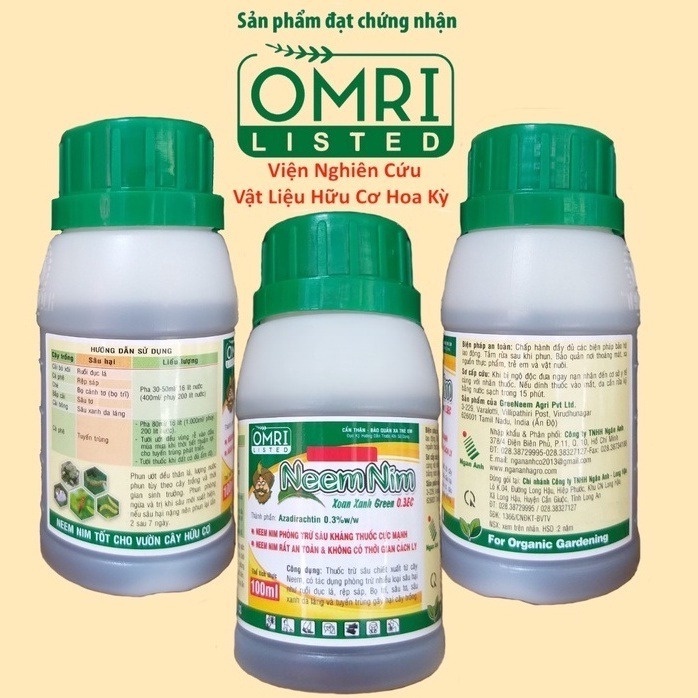 Neem nim _ neem oil 100ml kiểm soát côn trùng và nhện bao gồm cả bọ phấn, rệp trên cây trồng
