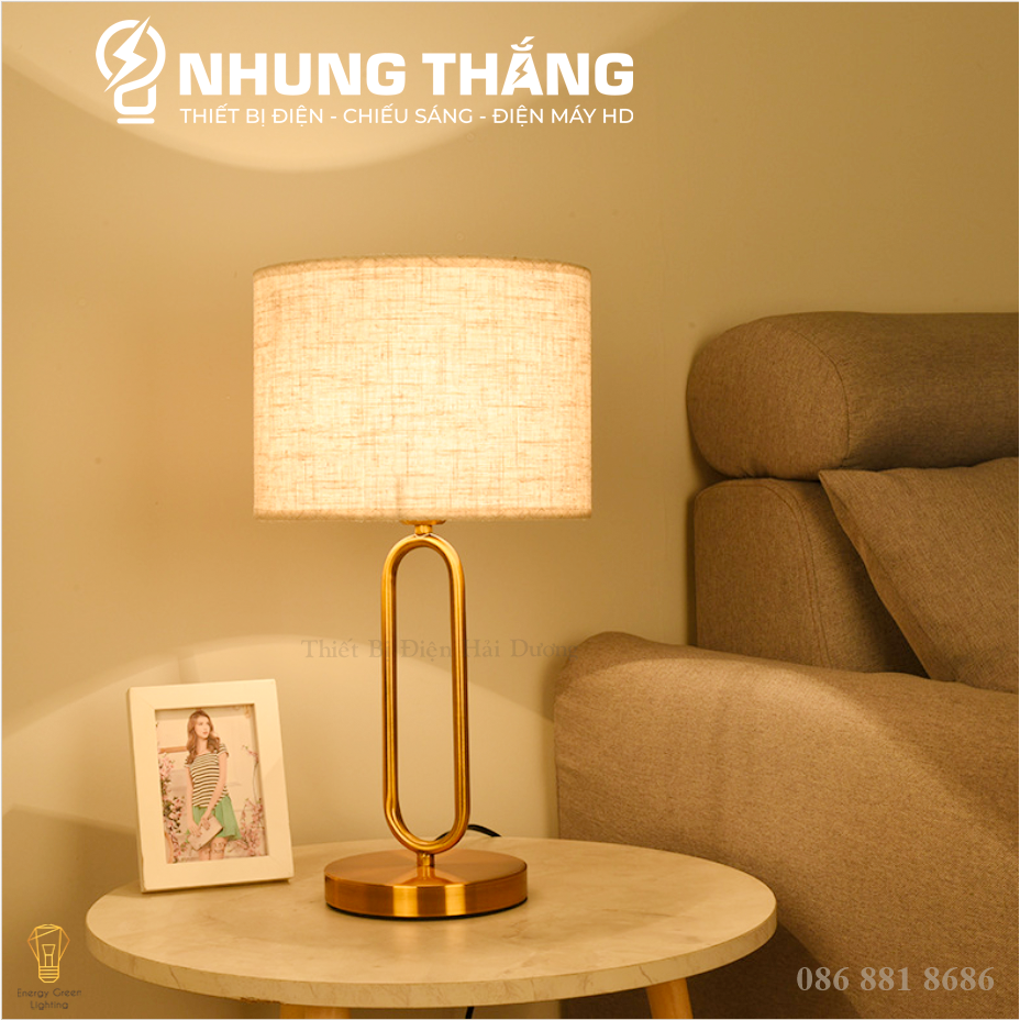 Đèn ngủ để bàn s3067 - khung kim loại cao cấp hình chữ u - kiểu dáng sang trọng - tặng kèm bóng led - bảo hành 12 tháng