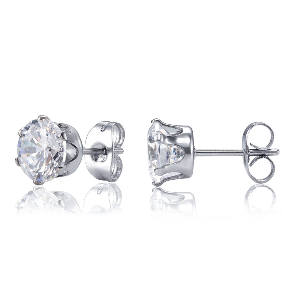 Bông tai titan đá pha lê sáng chíu 4mm ĐV: 2 chiếc BT01