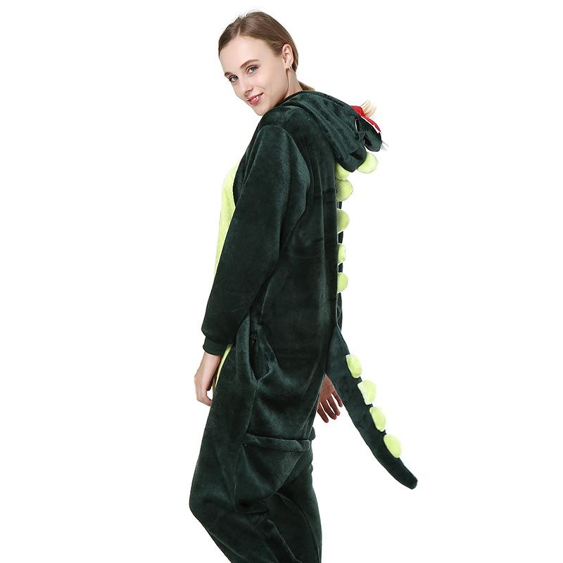 Bộ Đồ Khủng Long xanh liền thân lông mịn Pijama dành Cho Người Lớn và Trẻ Em Đầy Đủ Các Kích Cỡ kiểu dáng Động Vật Hoạt Hình Cosplay Kigurumi Onesie không bao gồm dép và gang tay Decoshop68 1901