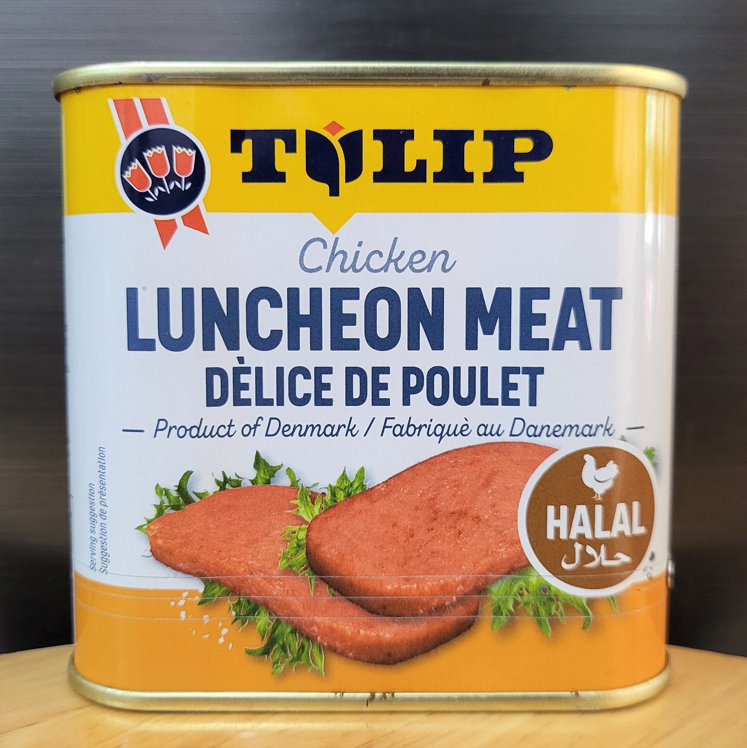 Tulip / gà - hộp vuông 340g - thịt gà đóng hộp / đan mạch / chicken lucheon meat