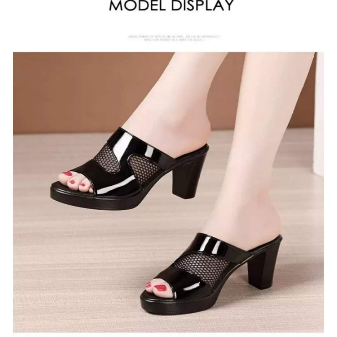 Dép cao gót phối lưới cao cấp 2021