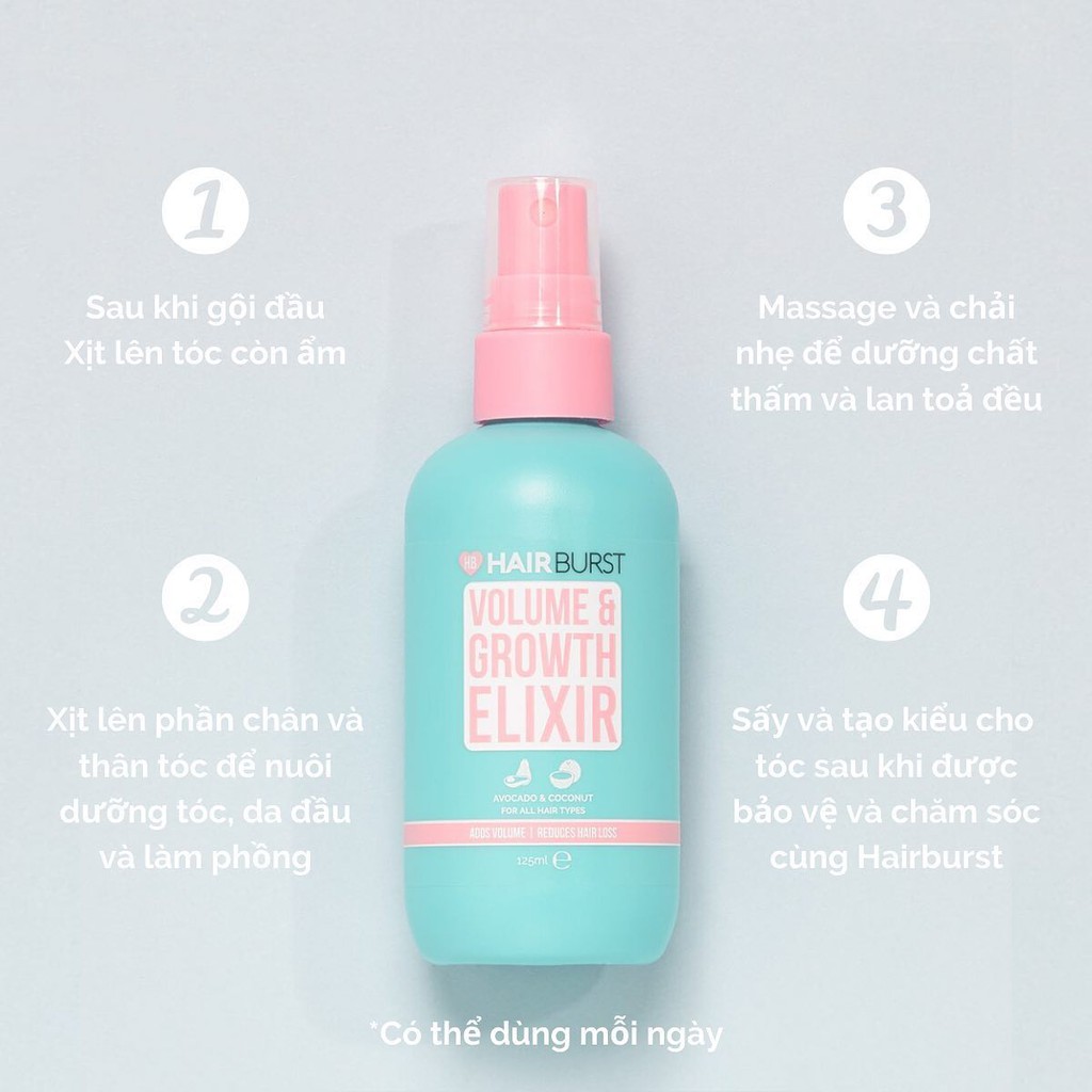 Xịt Dưỡng Tóc Hairburst Volume & Growth Elixir [125ml]