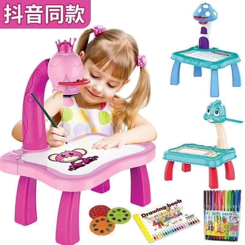 Bàn vẽ có đèn chiếu sáng thông minh cho bé - bộ đèn bàn máy chiếu học vẽ thông minh bảng vẽ chiếu thiếu nhi, bảng vẽ chiếu màu đa năng