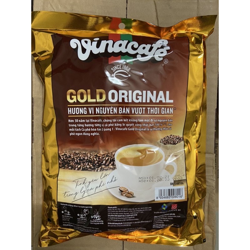 Cà Phê Sữa Vinacafe Gold Original - Bịch 24 gói x 20gr