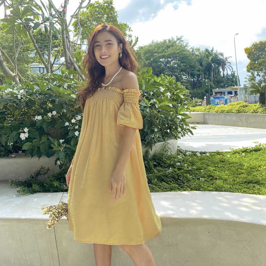 YU CHERRY | Đầm Drop Off Shoulder Dress YD135