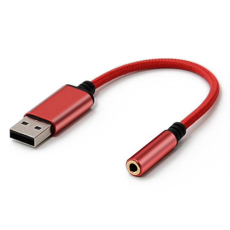 USB to 3.5mm Headphone Jack Audio Adapter,External Stereo Sound Card for PC