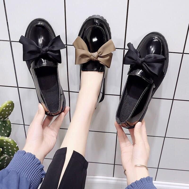 GIÀY ĐỐC NỮ ĐẾ CAO 3CM ĐÍNH NƠ XINH XẮN KÈM ẢNH THẬT Ở CUỐI ẢNH