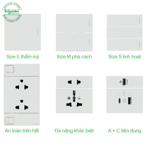 Mặt che trơn - Size L - Dòng AvatarOn A - Schneider Electric - M3T01BP_WE
