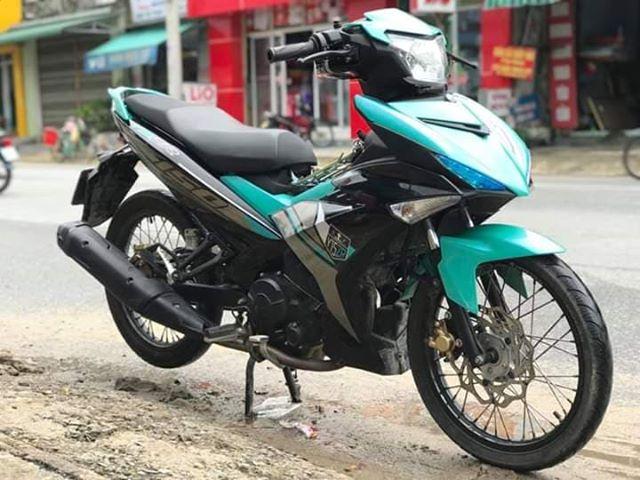 Tem trùm xe máy ex150 trắng xanh nhạt - Độ tem xe máy ex150 thiết kế theo yêu cầu - Chế tem trùm xe máy exciter 150 rẻ đẹp