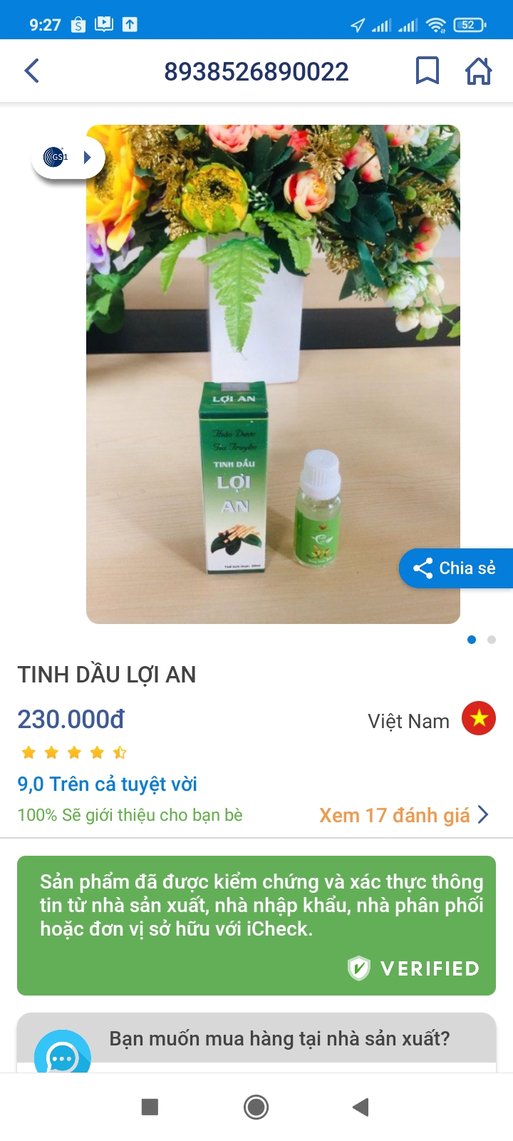 [Freeship] Dầu lợi an cho bé 20ml chính hãng