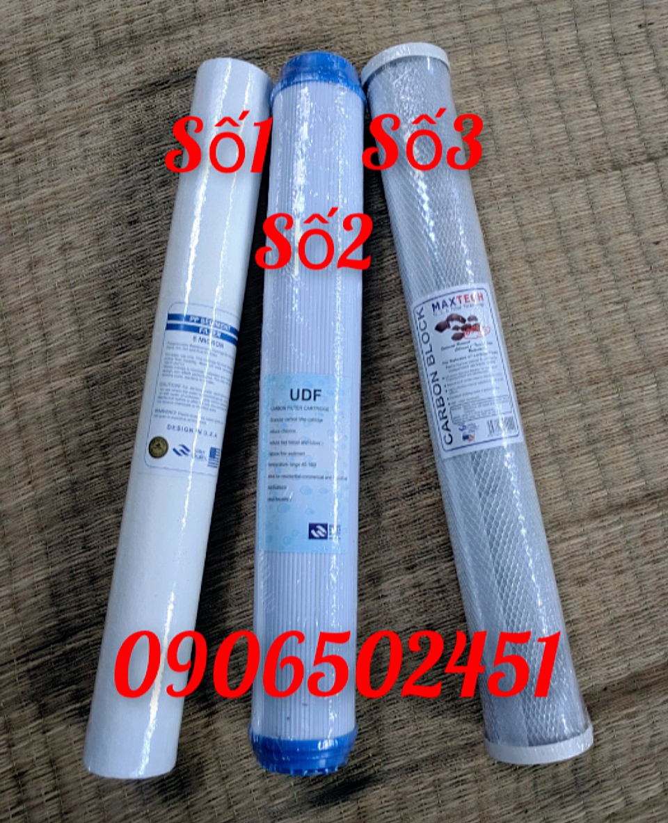 [HCM]Bộ 3 lõi lọc nước 1 2 3  ly lọc 20 inch chuẩn gtem chuẩn USA