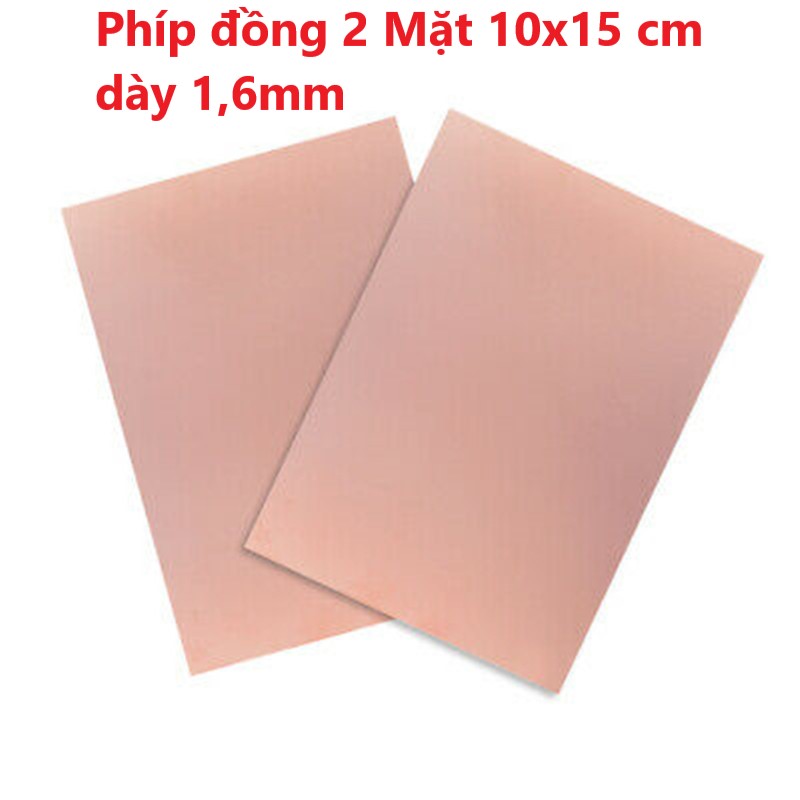 Phíp đồng 2 mặt 10x15 cm dày 1,6mm